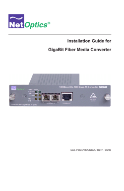 Installation Guide for GigaBit Fiber Media Converter