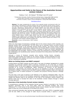 Limiting Factors and SWOT