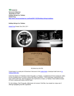 HOLIDAY DINING Vancouver Observer