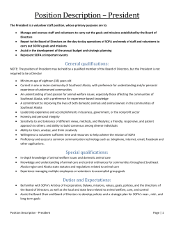 Position Description - President - Southeast Alaska Organization For