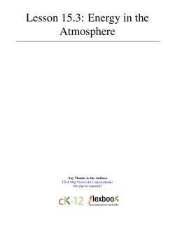 Lesson 15.3: Energy in the Atmosphere