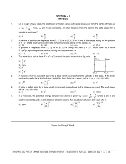 Space for Rough Work SECTOIN &ndash; 1 PHYSICS