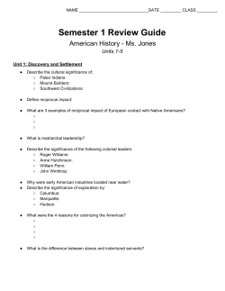 Semester 1 Review Guide