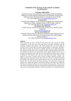 A PERSPECTIVE OF MALAY QUATRAIN IN MEDIA TECHNOLOGY