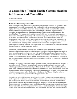 A Crocodile`s Touch: Tactile Communication in Humans and