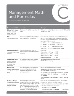 Management Math and Formulas