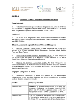 Annex A: Factsheet on Sub-Saharan Africa-Singapore