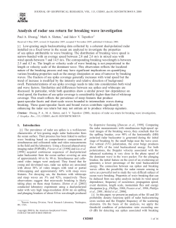 Hwang, P.A., M.A. Sletten, and J.V. Toporkov, Analysis of radar sea