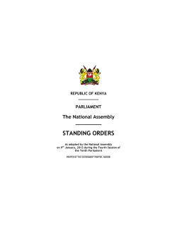 STANDING ORDERS