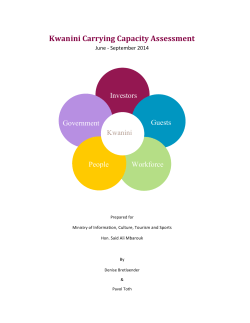 Kwanini Carrying Capacity Assessment