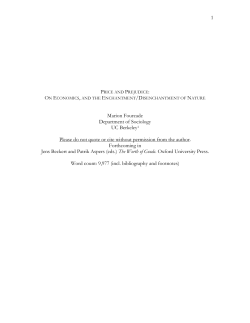 Price and Prejudice: On Economics and the Enchantment