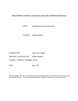 Unemployment in the Soviet Union