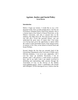 Ageism: Justice and Social Policy