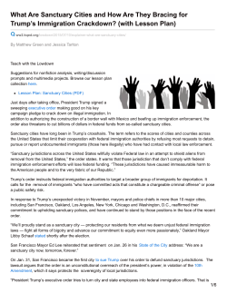 Information on Sanctuary Cities