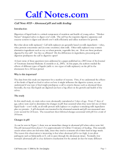 Abomasal pH and milk feeding