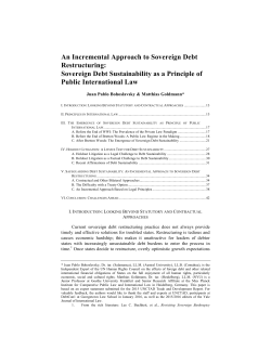 An Incremental Approach to Sovereign Debt Restructuring