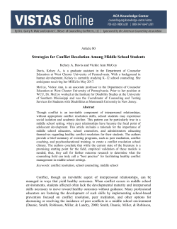 Strategies for Conflict Resolution Among Middle School Students