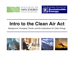 Intro to the Clean Air Act - Business Council for Sustainable Energy