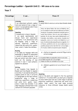 Percentage Ladder &ndash; Spanish Unit 2: