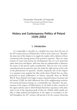 History and Contemporary Politics of Poland 1939&ndash;2003