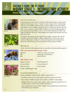 Inquiry Stage 1 - Desert Botanical Garden