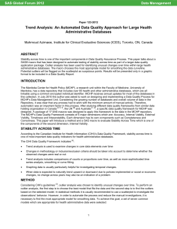 123-2012: Trend Analysis: An Automated Data