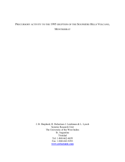 Precursory Activity to the 1995 Eruption of the Soufri  re Hills
