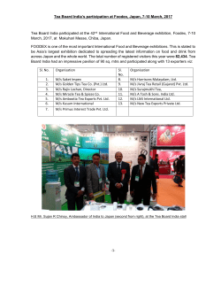 Tea Board India`s participation at Foodex, Japan, 7