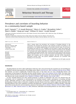 Prevalence and correlates of hoarding behavior