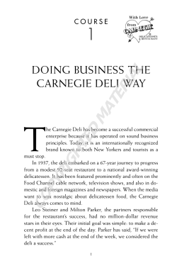 doing business the carnegie deli way