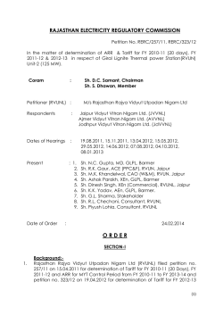 order - The Rajasthan Electricity Regulatory Commission