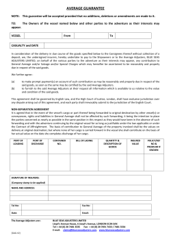 General Average Guarantee for containers