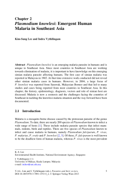Plasmodium knowlesi: Emergent Human Malaria in Southeast Asia