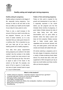 Healthy eating and weight gain during pregnancy