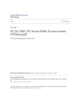 EIU Invites Public To meet women Of History