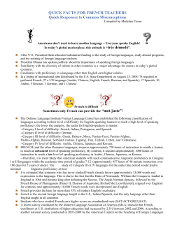 Quick Facts for French Teachers - American Association of Teachers