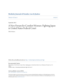 A New Forum for Comfort Women - Berkeley Law Scholarship