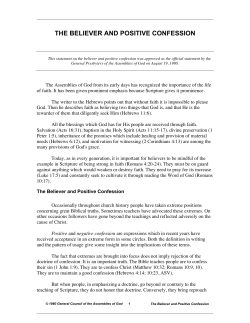 The Believer and Positive Confession