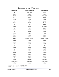 Irregular Verbs 1