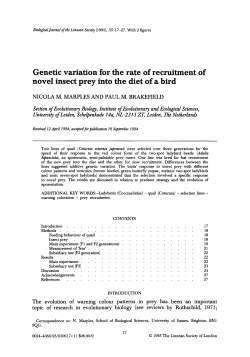 Genetic variation for the rate of recruitment of novel insect prey into