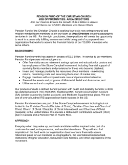 PENSION FUND OF THE CHRISTIAN CHURCH JOB