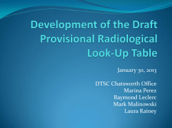 Development of the Provisional Radiological Look Up Table