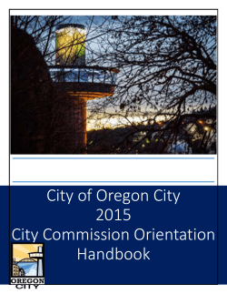 City Commission Orientation Manual for 2015