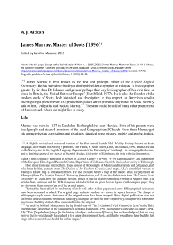 AJ Aitken James Murray, Master of Scots (1996)1
