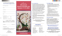 School of Needle Arts January 17-27, 2016