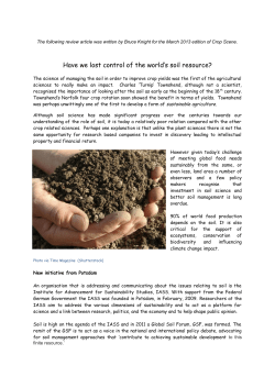 Have we lost control of the world`s soil resource?