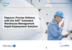 Papyrus: Precise Delivery with the SAP&reg; Extended Warehouse
