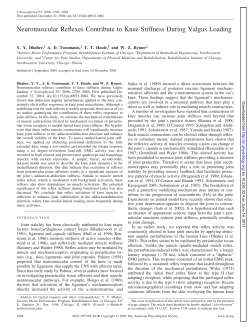 Neuromuscular Reflexes Contribute to Knee Stiffness During Valgus