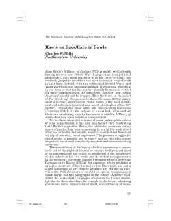 Rawls on Race/Race in Rawls
