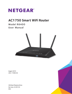 NETGEAR AC1750 Smart WiFi Router Model R6400 User Manual